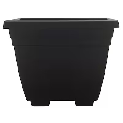 Garden Treasures Large (25-65-Quart) 13.875-in W x 11-in H Black Plastic Planter Lowes.com | Lowe's