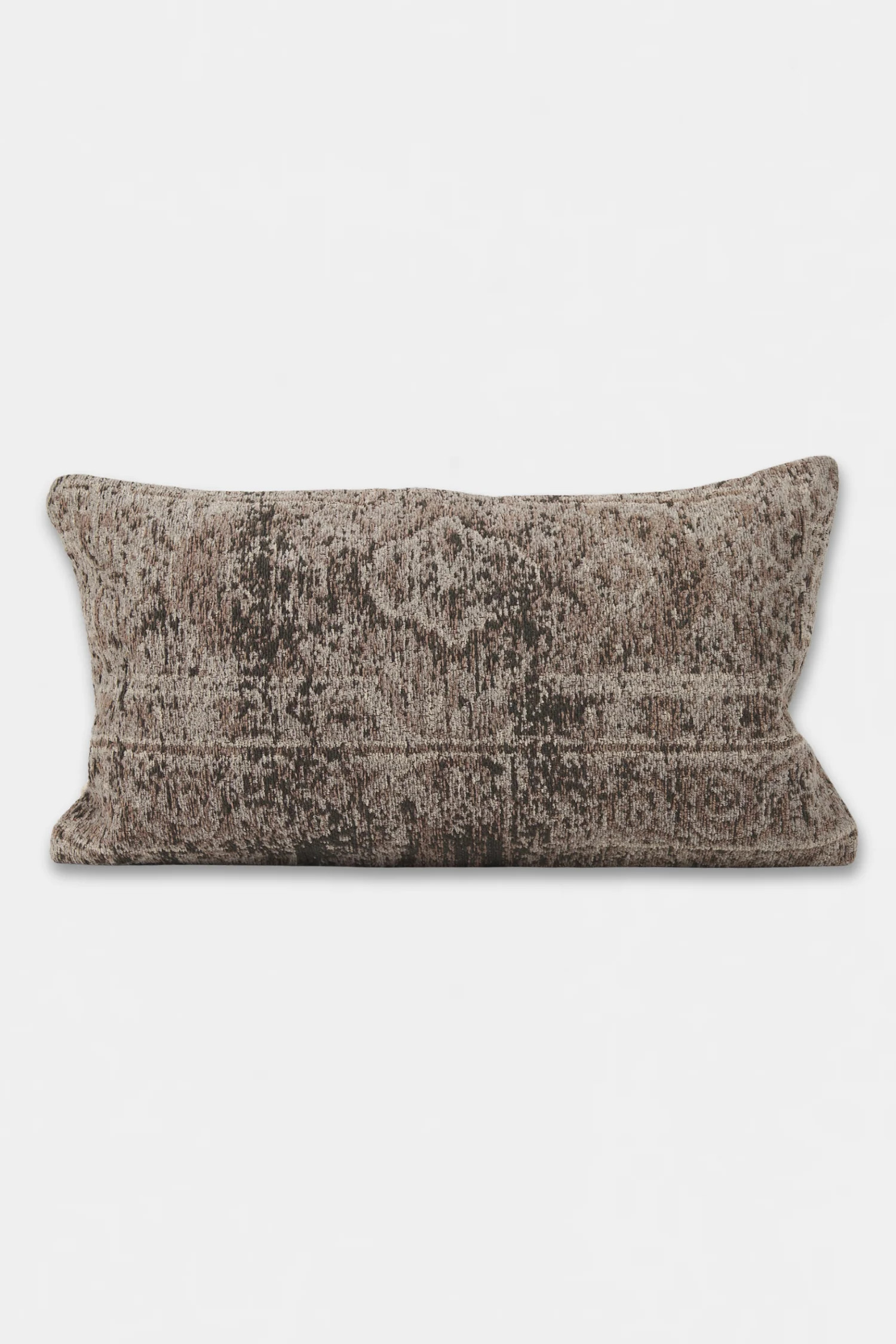 Khloe Jacquard Lumbar Pillow - Taupe - 14"x26" | THELIFESTYLEDCO