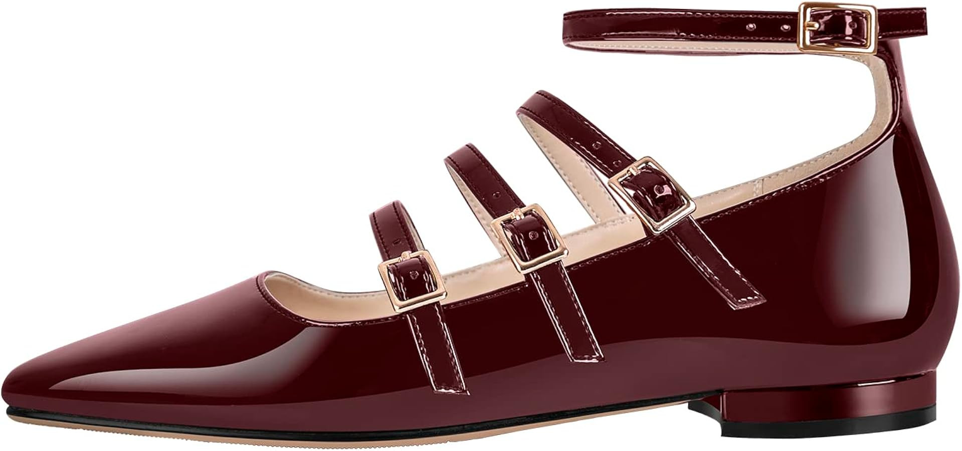 richealnini Mary Jane Shoes Women Low Block Heel Square Toe Flats Patent Leather Pumps Wedding Dr... | Amazon (US)