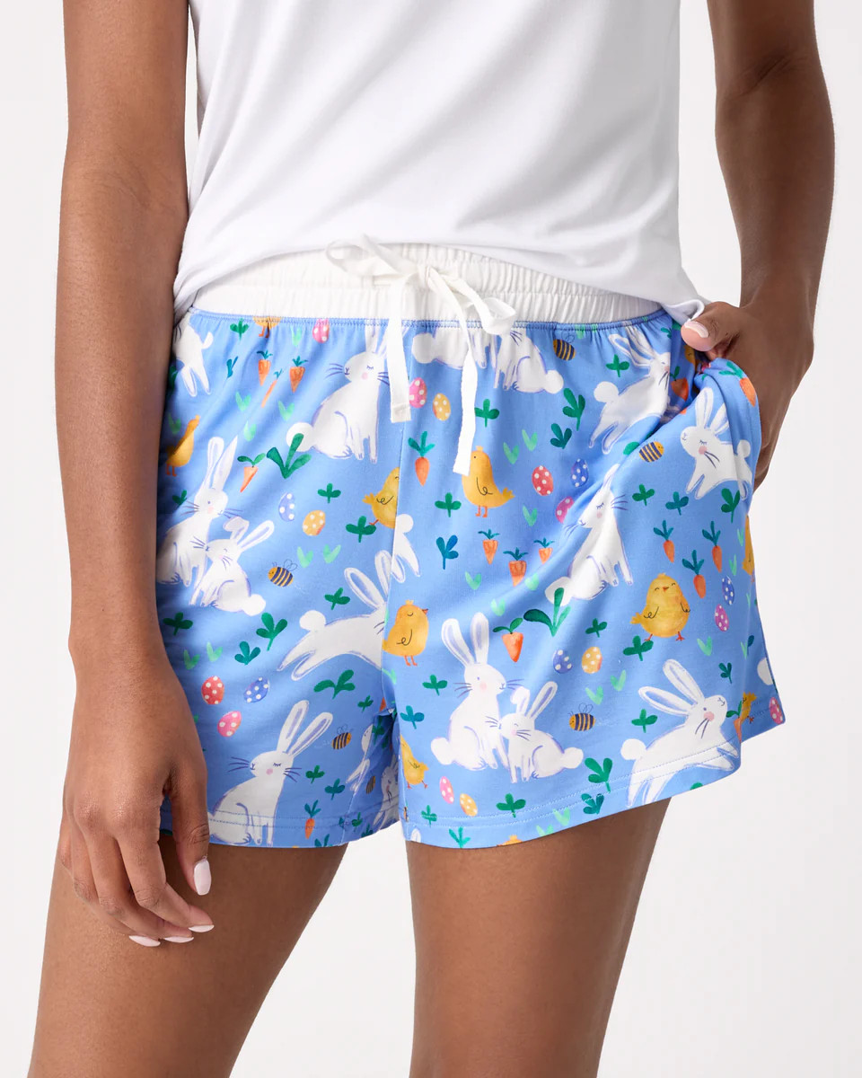 Bunny Patch Women's Pajama Shorts | Little Sleepies
