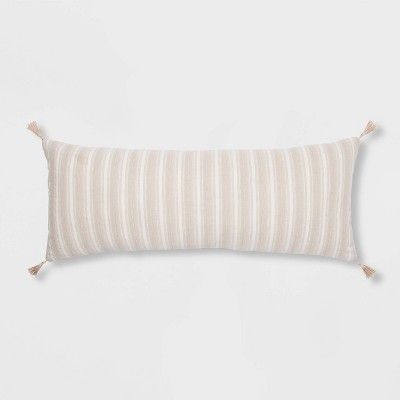 Oversized Oblong Texture Stripe Decorative Throw Pillow Natural - Threshold&#8482; | Target