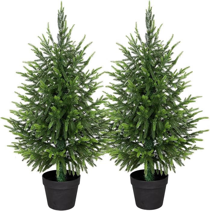 3ft Artificial Norfolk Pine Christmas Tree for Outdoor, 37in Real Touch Faux Norfolk Pine Christm... | Amazon (US)