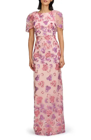 JS Collections Teigen Sequin Column Gown in Pink Multi at Nordstrom Rack, Size 8 | Nordstrom Rack