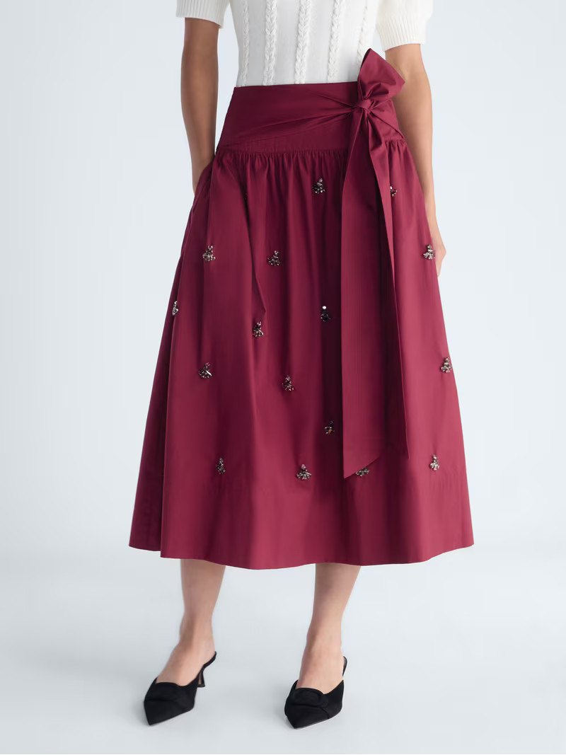 Free Assembly Women's and Women's Plus Embellished Side Tie Cotton Maxi Skirt, Sizes XS-4X | Walmart (US)