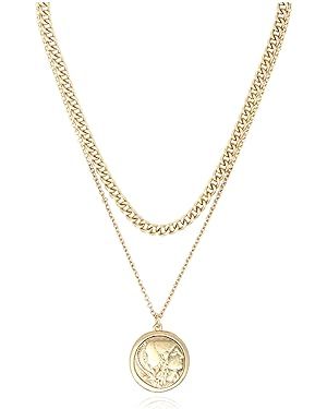 POMINA Chunky Coin Fashion Gold Necklace Trendy Statement Toggle Necklaces Women Antique Gold Coi... | Amazon (US)