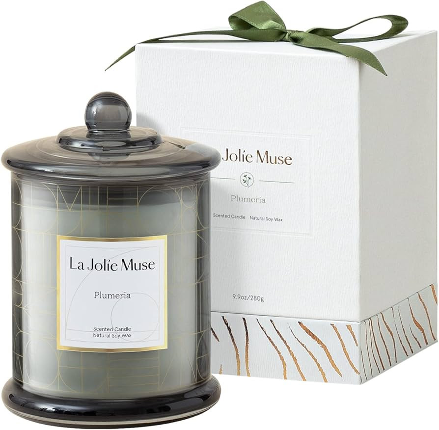 LA JOLIE MUSE Plumeria Scented Candles for Home, Frangipani Candle Hawaii, Natural Soy Candle for... | Amazon (US)