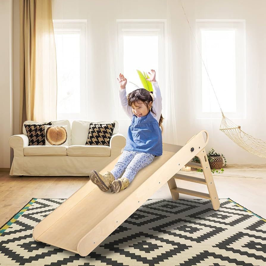 Toddler Slide Indoor, Kids Slide for Age 1-5, Wooden Foldable Baby Slide for Playroom and Childre... | Amazon (US)