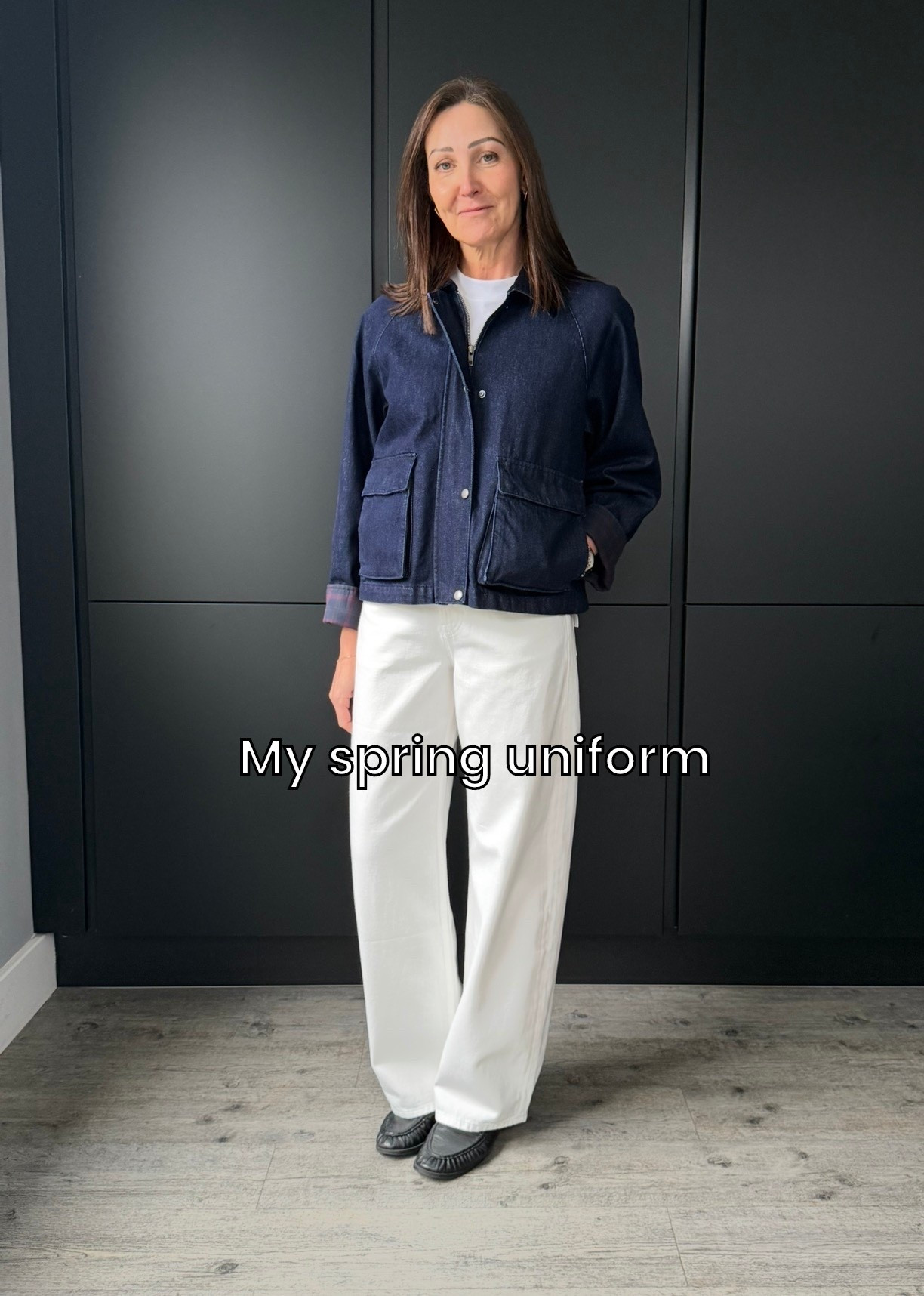 Living in this look atm. This jacket has a corduroy coat collar and check lining to At interest. The dark denim is a fab contrast with these comfy curve jeans.
I’m in a M jacket and 25/31 jeans