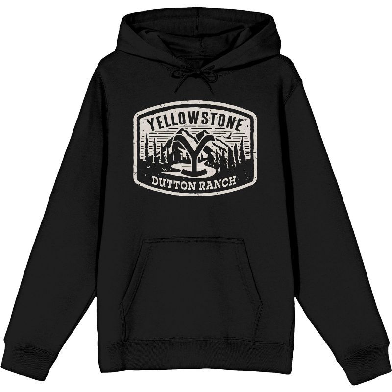 Yellowstone Dutton Ranch Patch Mens Black Graphic Hoodie | Target
