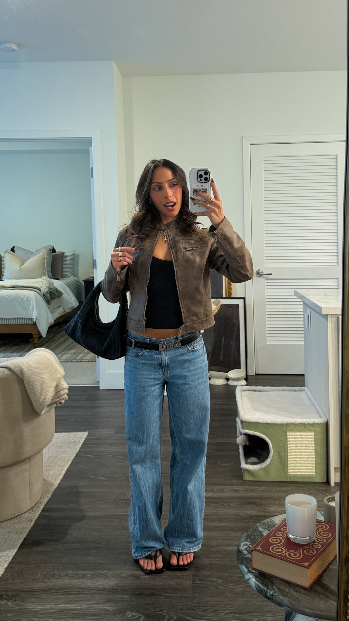 fall outfit 🤎 

Jacket - XS
Jeans - sized down one size
Heals - tts 

#LTKFindsUnder100 #LTKSeasonal #LTKStyleTip
