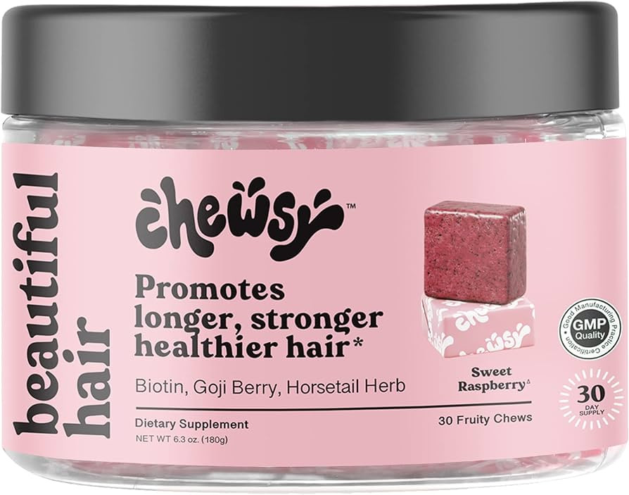CHEWSY Beautiful Hair Chews, Promotes Longer, Stronger, Healthier Hair, Biotin, Vitamins C, A, B1... | Amazon (US)