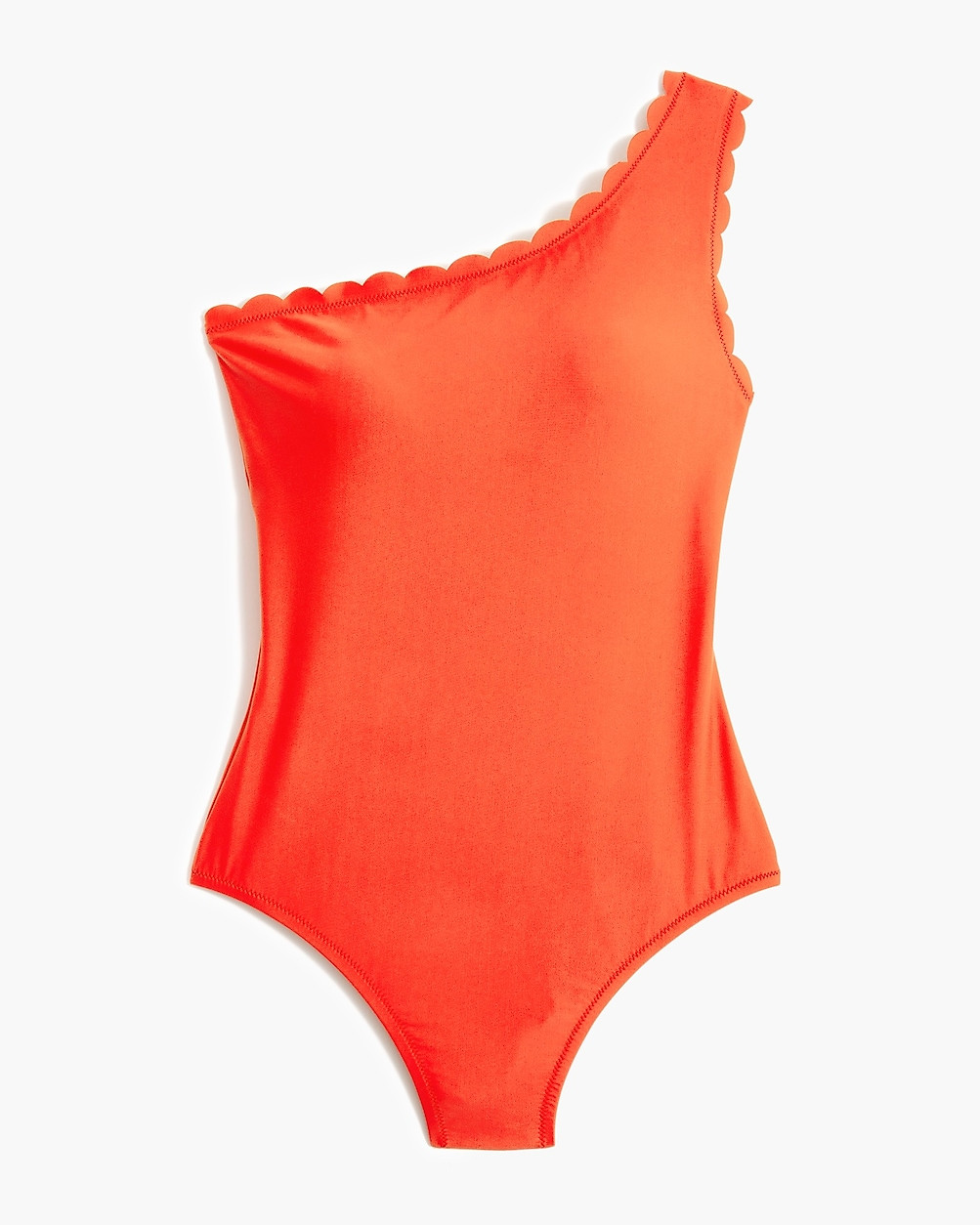 Scalloped one-shoulder one-piece swimsuit | J.Crew Factory