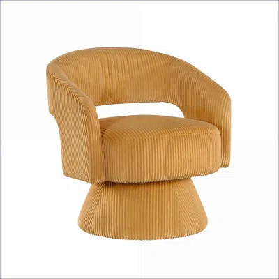 Mustard Yellow Swivel Accent Chair for Adults, Soft Corduroy Upholstery Plush Seating, Solid Wood Frame Modern Home Furniture | Wayfair North America