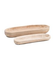 Set Of 2 18in And 24in Wooden Bowls | TJ Maxx