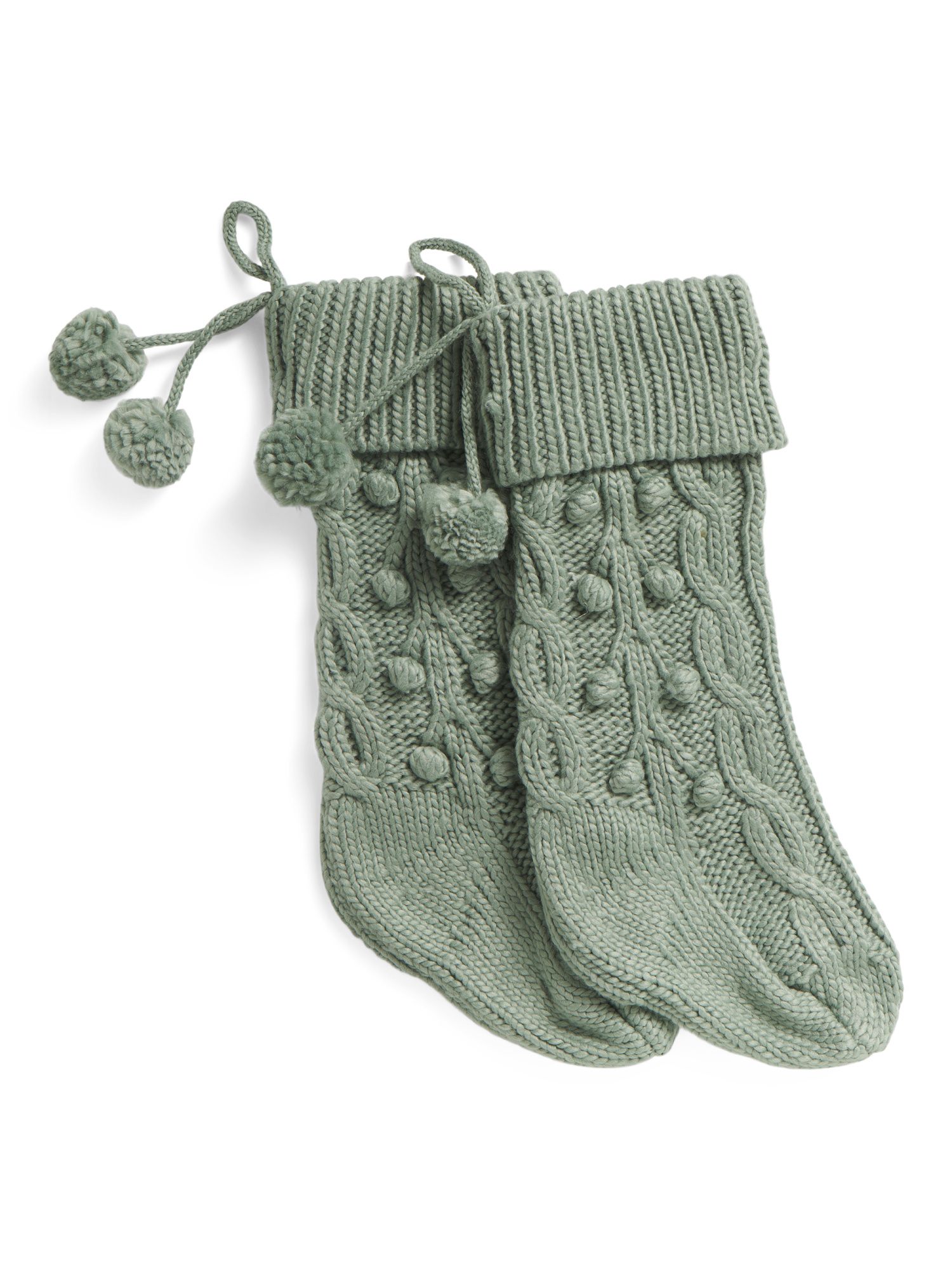 Set Of 2 Knit Branches Holiday Stockings | Garlands & Trimmings | Marshalls | Marshalls