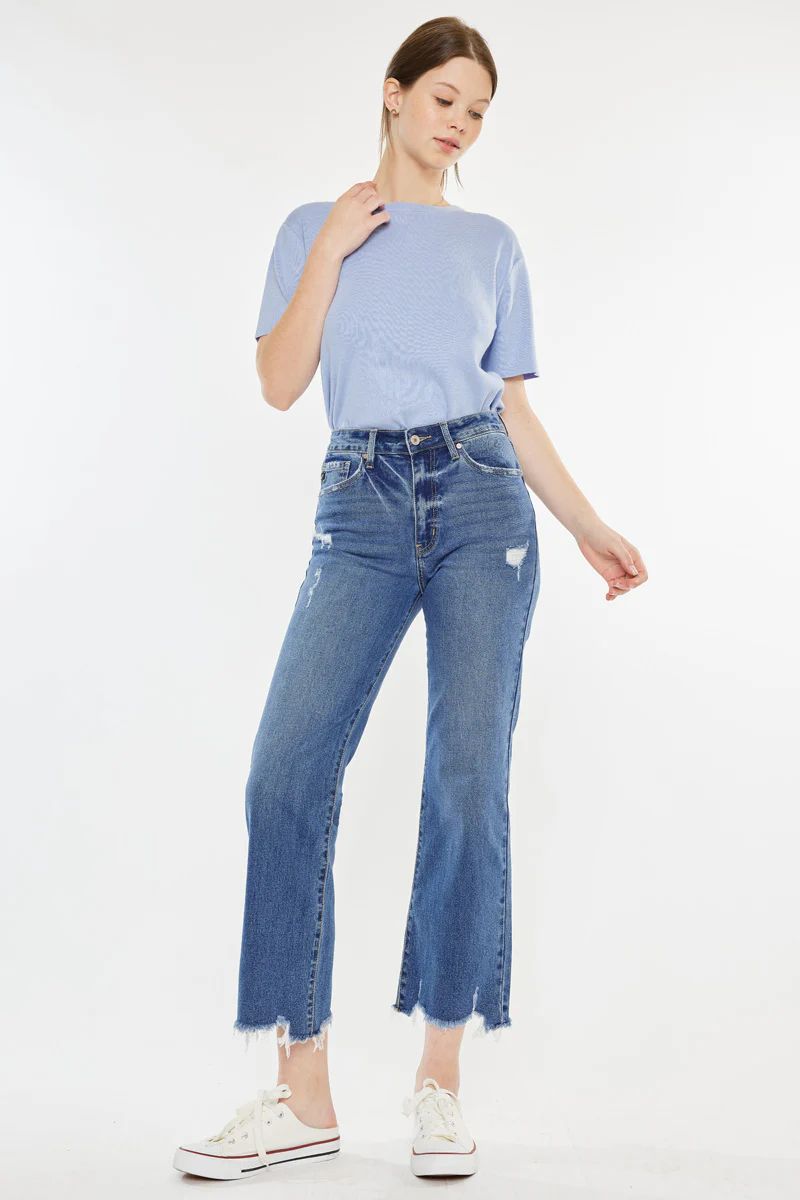 Jemma High Rise Slim Wide Leg Jeans | Kancan USA