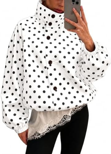 Womens Funnel Neck Jackets Lightweight Windbreaker Outwear Coats | Fall Jacktes, Coats with Pocke... | Amazon (US)