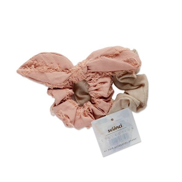 scunci Scrunchies - Blush/Tan - 2pk | Target