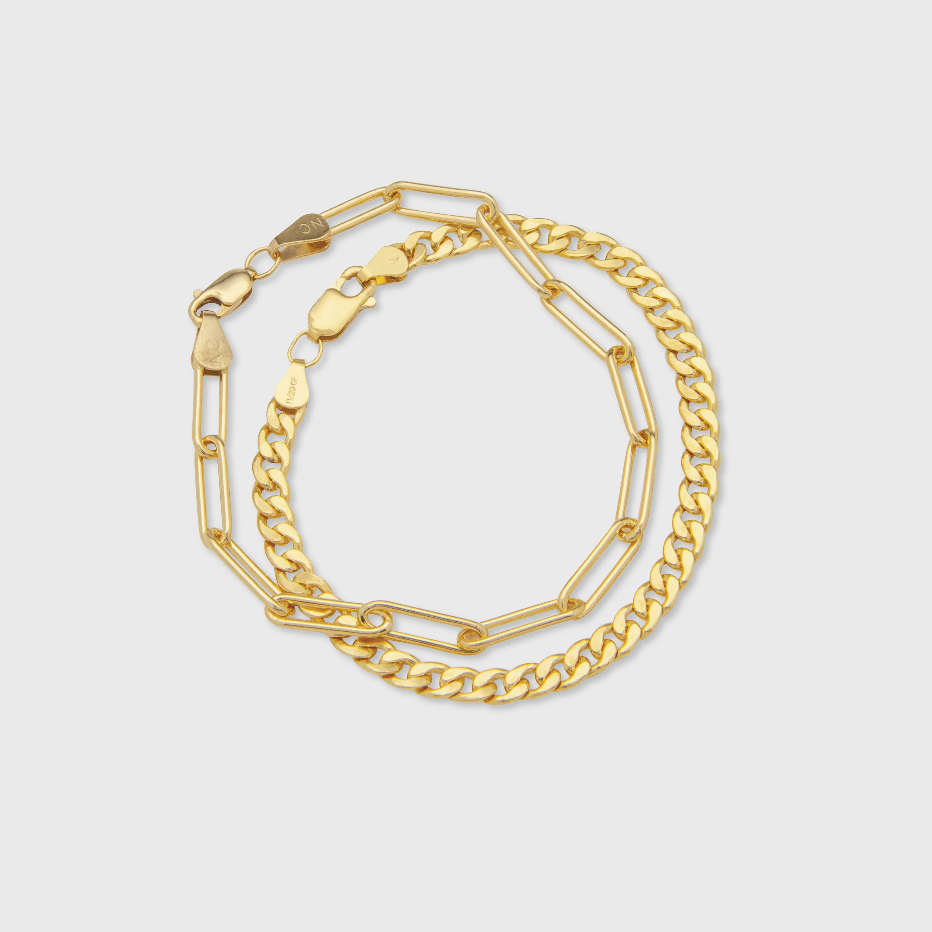 millie + chunky paperclip bracelet stacking set | Cuffed by Nano