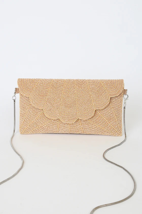 Junipero Champagne Beaded Clutch | Lulus