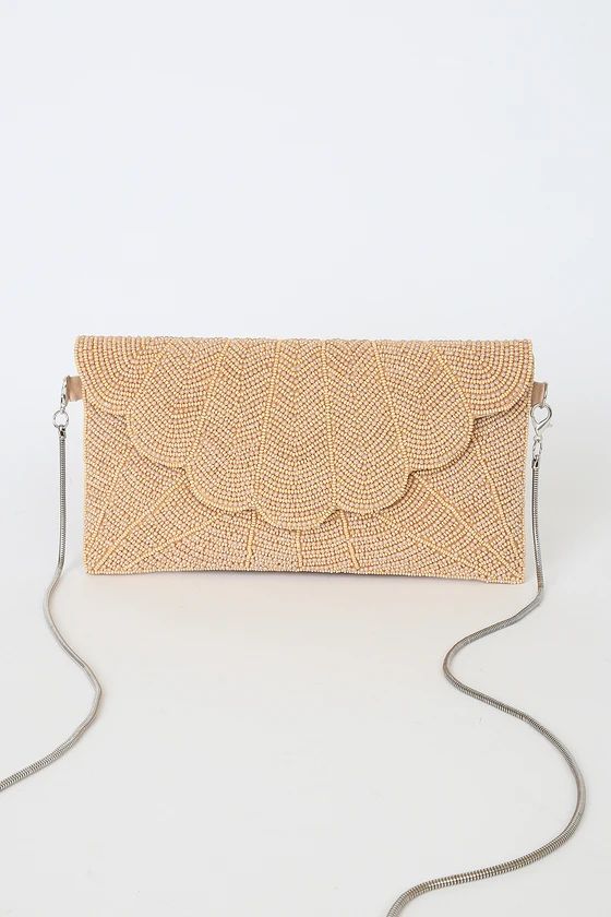 Junipero Champagne Beaded Clutch | Lulus