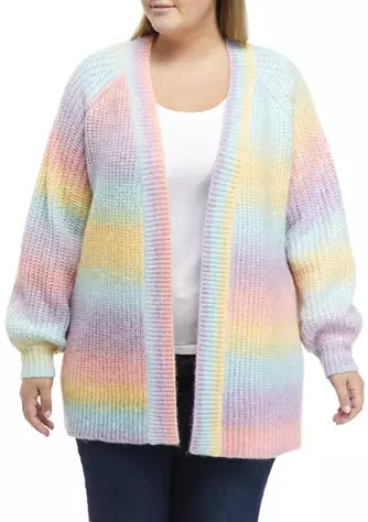 Plus Size Rainbow Ombré Cardigan | Belk