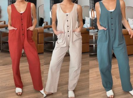 these linen jumpsuits are a spring MUST 🙌🏼 #amazonspringfashion #linenonepiecejumpsuit #affordablewomensclothing amazon spring fashion must have one piece linens button up jumpsuit affordable womens clothing 

#LTKSeasonal #LTKstyletip #LTKfindsunder50