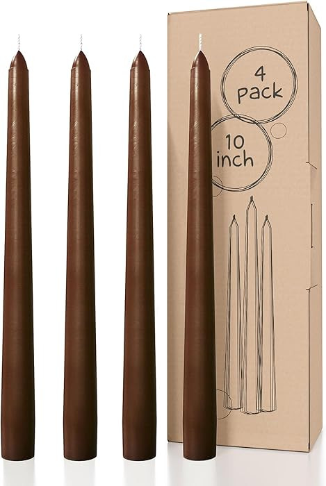 CANDWAX 10 inch Taper Candles - Set of 4 Dripless Tapered Candlesticks - Unscented, Perfect for D... | Amazon (US)