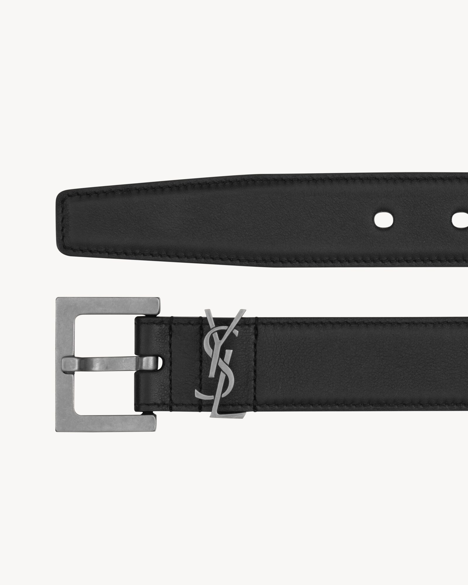 cassandre belt with square buckle in smooth leather | Saint Laurent Inc. (Global)
