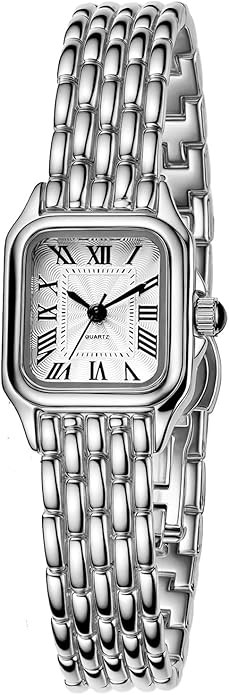 BESTKANG Watches for Women Vintage Square Classic Luxury Watch with Roman Numerals Dial Gold Silv... | Amazon (US)