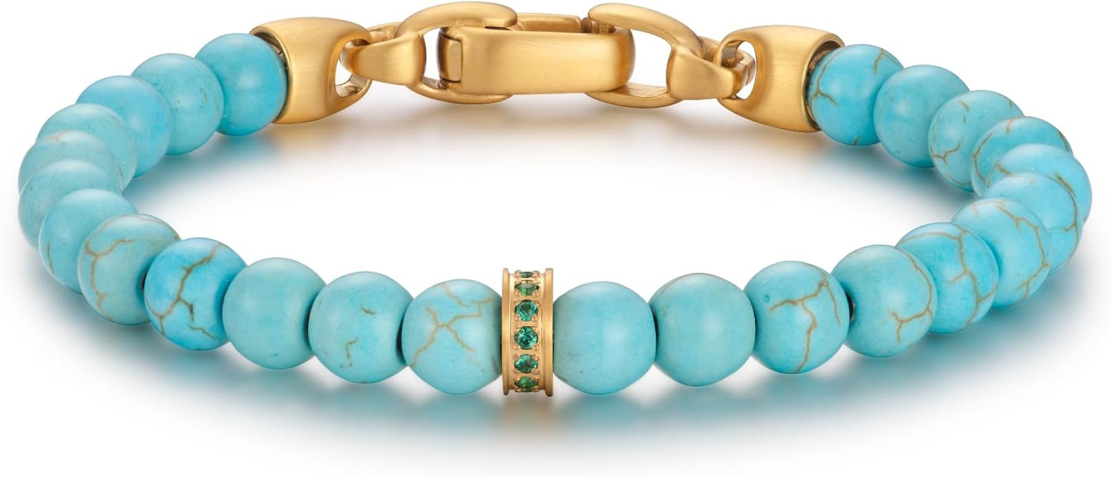 Natural Gemstone Bead Bracelet for Women: Turquoise, Lapis Lazuli, Tiger Eye, Amethyst, Onyx, Mal... | Amazon (US)