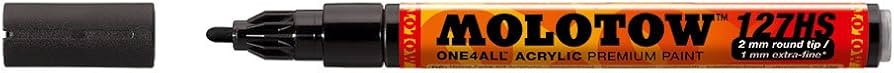 MOLOTOW ONE4ALL Acrylic Paint Marker, 2mm, Signal Black, 1 Each (127.212) | Amazon (US)