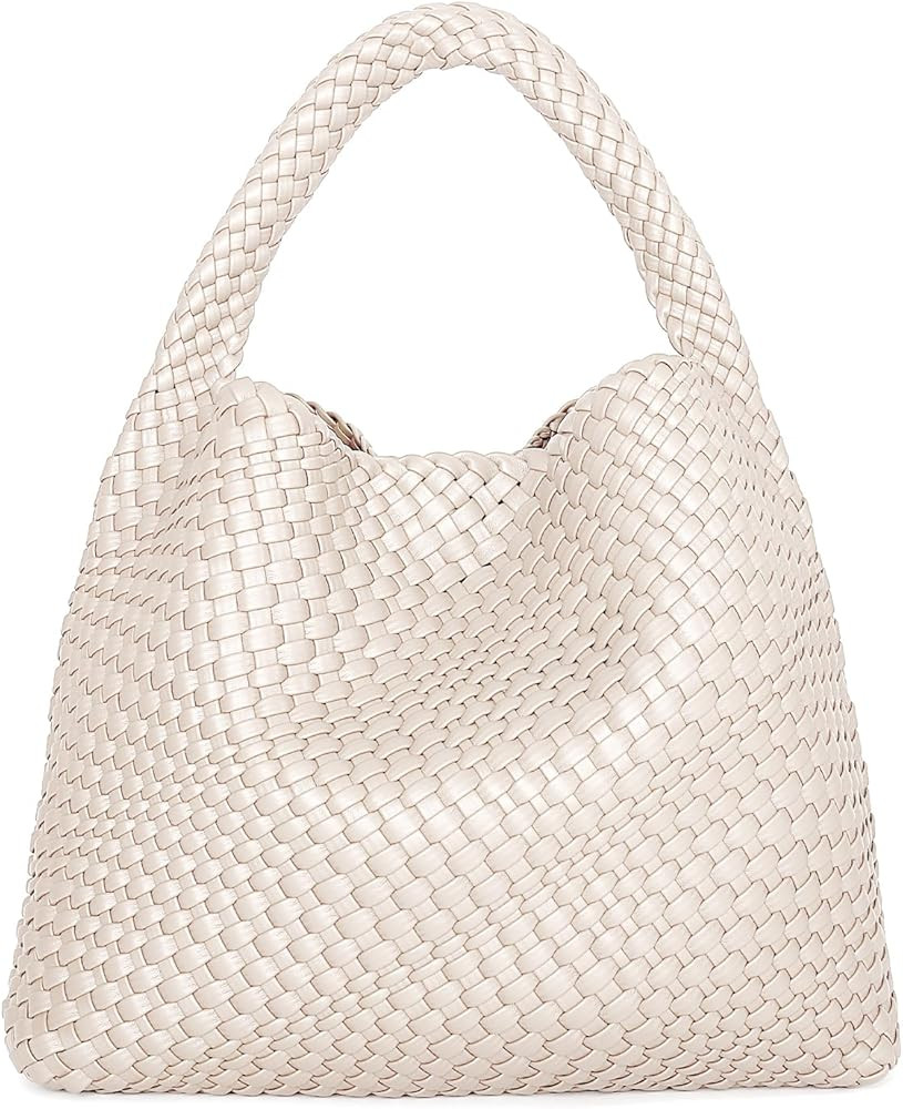 Woven Tote Bag for Women, Fashion Woven Bags for Women Vegan Leather Shoulder Handbags Large Summ... | Amazon (US)
