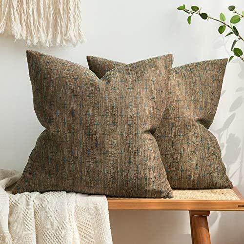 MIULEE Pack of 2 Decorative Burlap Linen Throw Pillow Covers Modern Farmhouse Pillowcase Rustic W... | Amazon (CA)