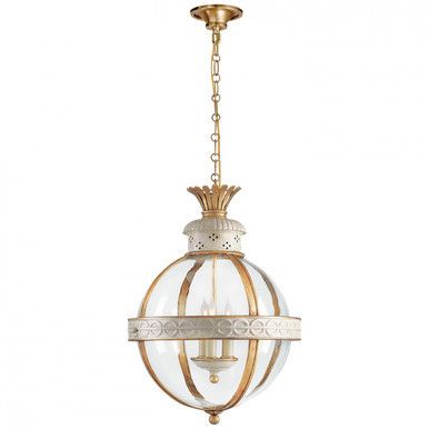 Crown Top Banded Globe Lantern Antique White | Lighting Reimagined