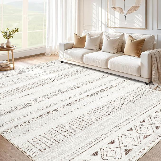 5x7 Area Rugs Living Room Rug: Washable Boho Rugs with Non Slip Backing Large Soft Indoor Stain R... | Amazon (US)