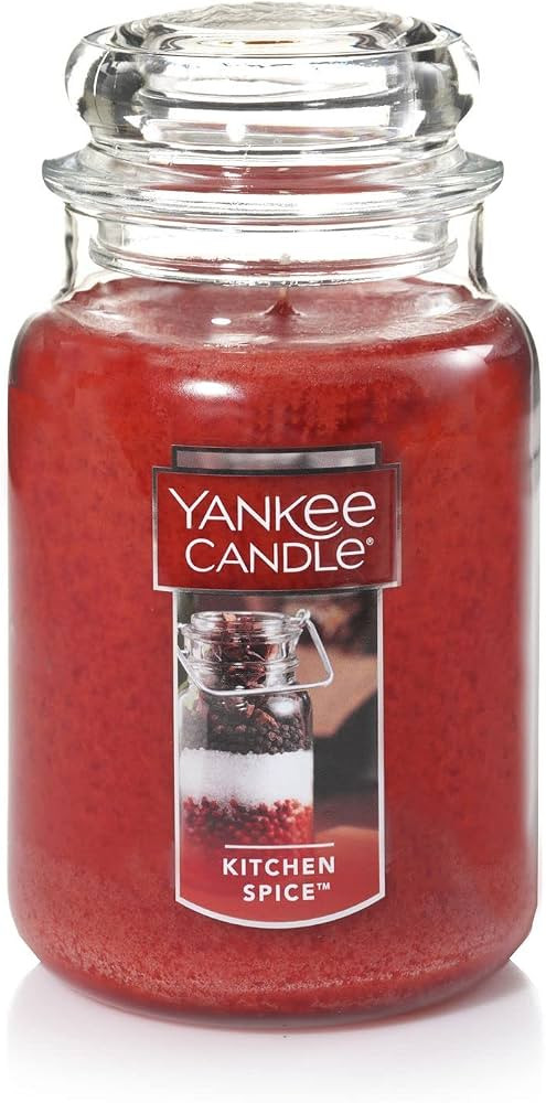 Yankee Candle Kitchen Spice Scented, Classic 22oz Large Jar Single Wick Candle, Over 110 Hours of... | Amazon (US)