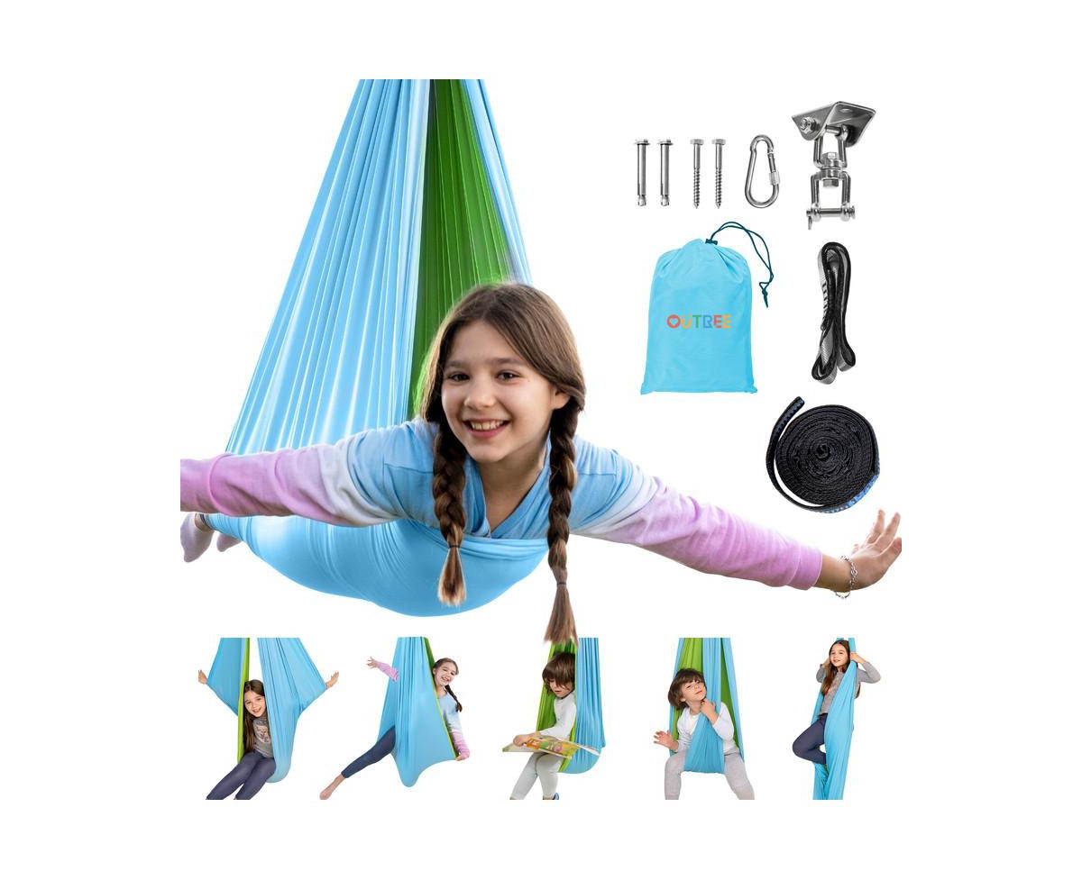 Outree Sensory Swing for Kids with 360° Swivel - Blue and green | Macy's