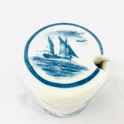 Oxney Green Nautical Sailing Ships Blue Covered Sugar Bowl Fine Porcelain China  | eBay | eBay US