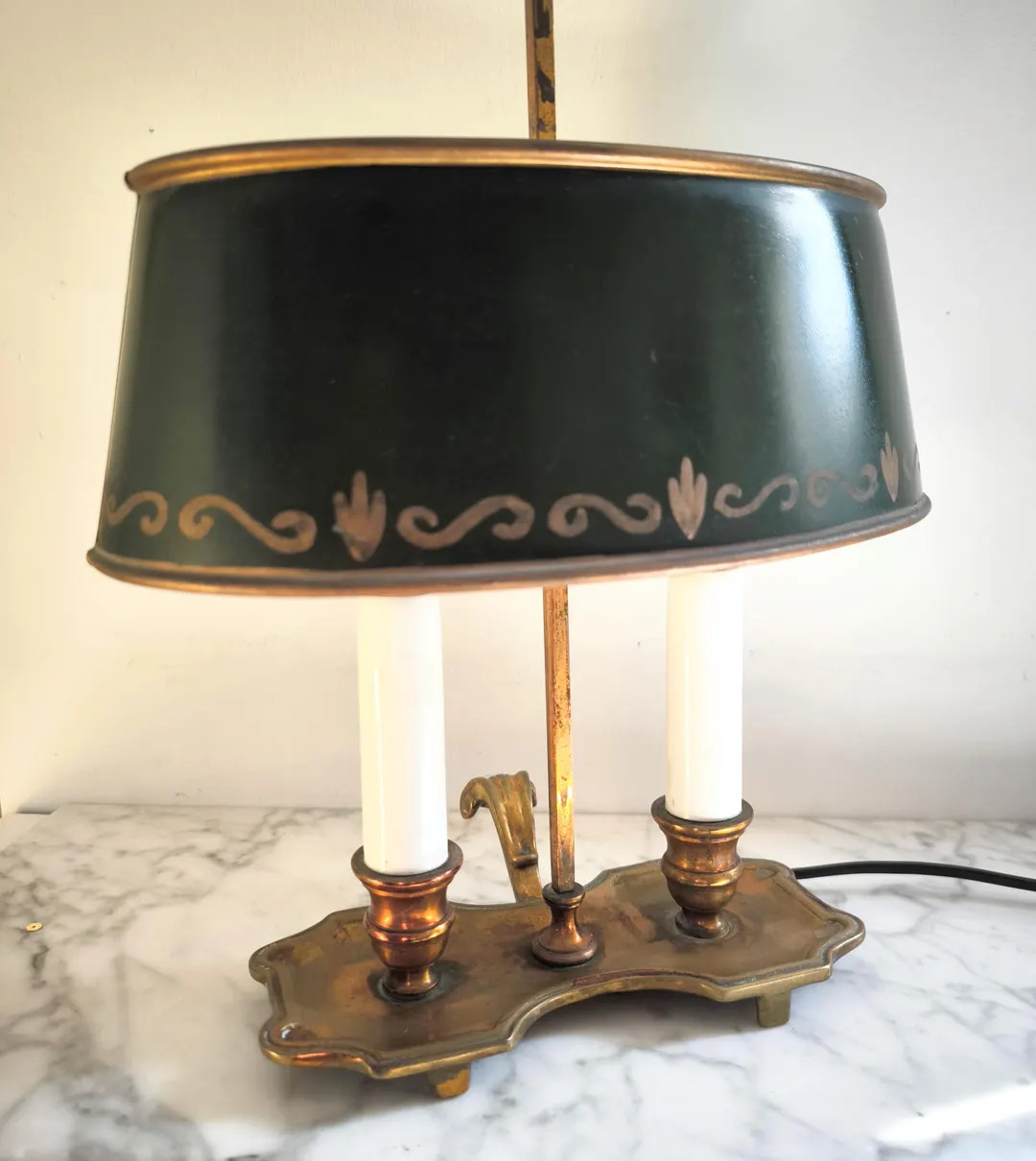 French Green and Gold Bouillotte Lamp From the 40s - Etsy | Etsy (US)