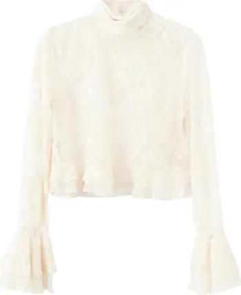 Blusa Lace Ruffle Cuff Top | Nordstrom