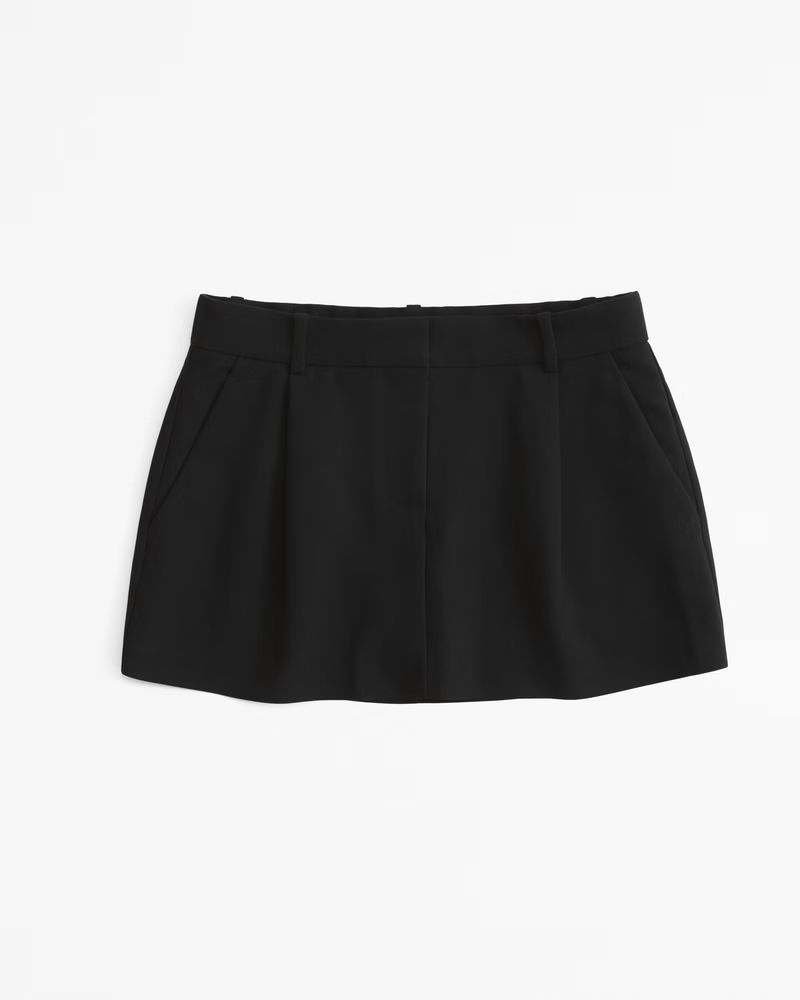 Abercrombie & Fitch Women's Mid Rise Pleated Mini Skort in Black - Size M | Abercrombie & Fitch (US)