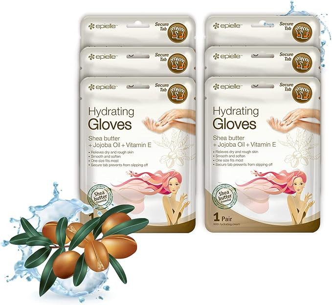 Epielle Hydrating Hand Masks (6pk Gloves) for Dry Hands | Shea Butter, Jojoba Oil, Vitamin E | In... | Amazon (US)