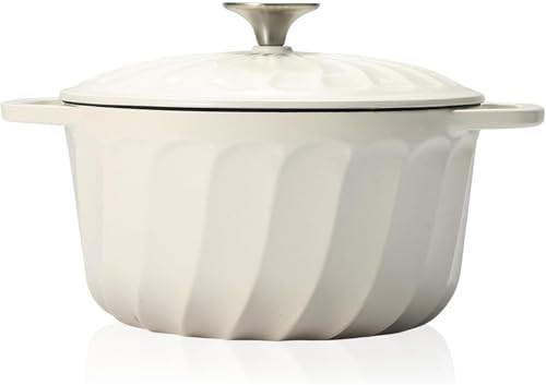 Enameled Cast Iron Dutch Oven with Lid, 6 QT Cast Iron Dutch Oven Pot, Dual Handles for Bread Bak... | Amazon (US)