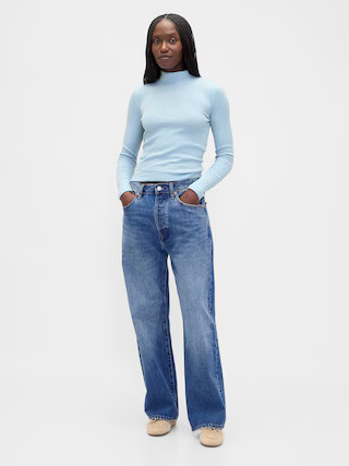 Pointelle Rib Crop Turtleneck | Gap (US)