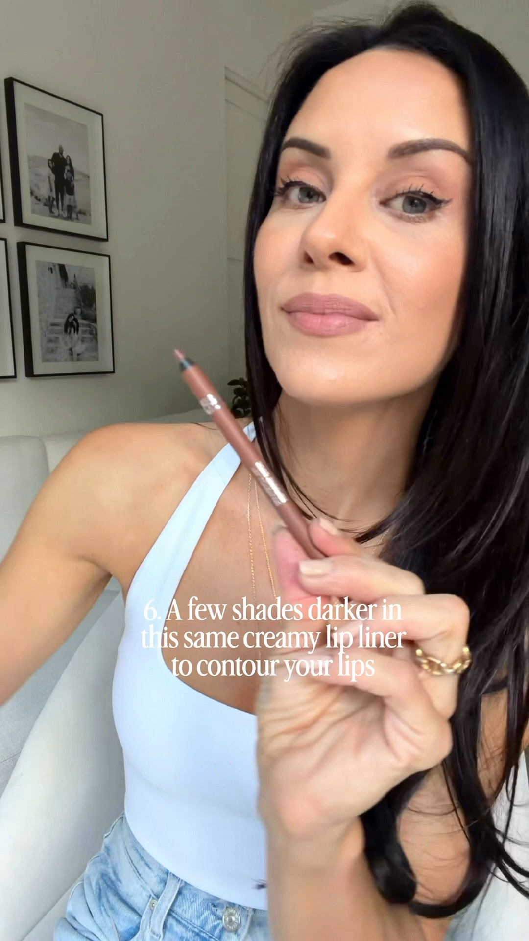 My “your lips, but better” go to combo. I love how creamy these lip liners are I first go in with shade 102 to fill in my entire lips and then go in with shade 109 to slightly outline them and contour to make them appear a little more full than I add in this lip oil stick, which I’m obsessed with it’s the perfect combination. I’m wearing the color Rosewood.