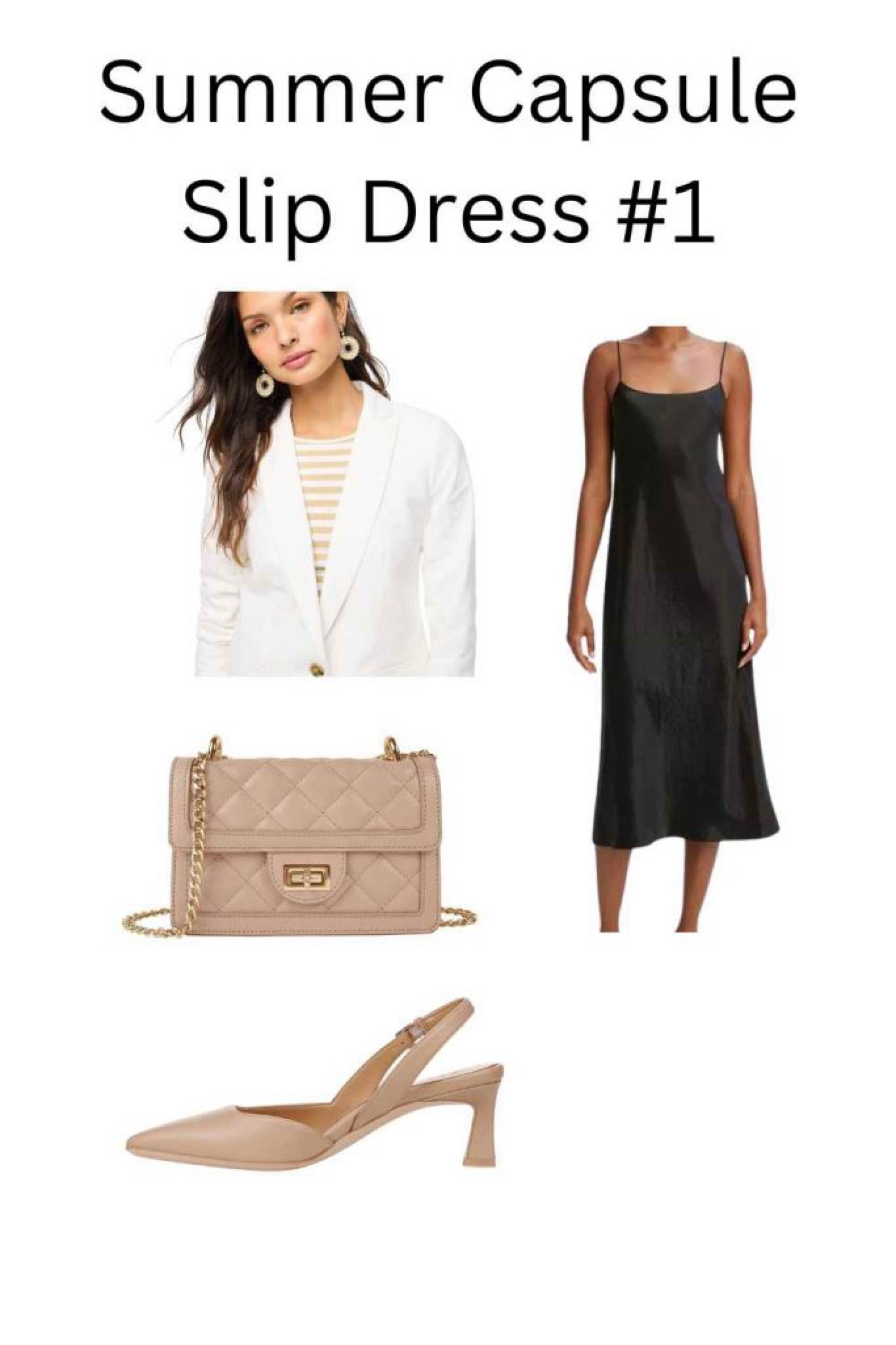Perfect summer look! Great for a luncheon, or work-then-dinner look! Wear an @vince slip dress with a white linen jacket. Add nude pumps and a tan chain bag (great prices on the bag, the very comfy shoes, and, the blazer!


#LTKSummerSales #LTKFindsUnder50 #LTKShoeCrush