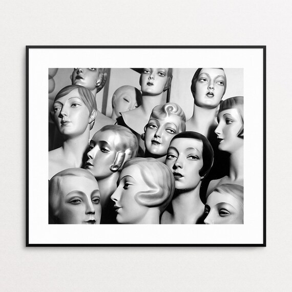 Mannequin Heads - Vintage Black and White Photo - 1920s Fashion - Fashion Wall Art - Fashion Art - 1 | Etsy (US)