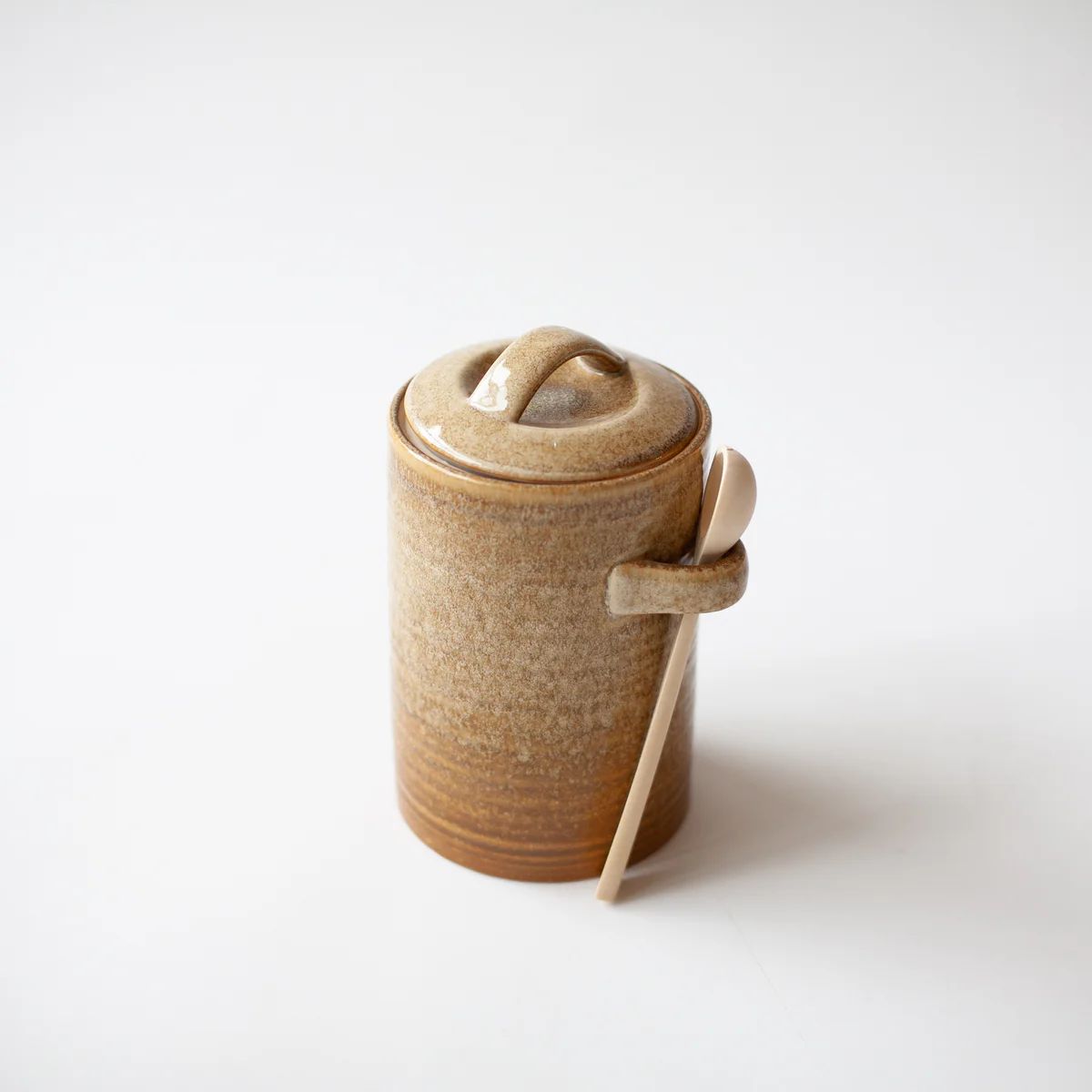 Stoneware Jar with Wood Spoon | Stoffer Home