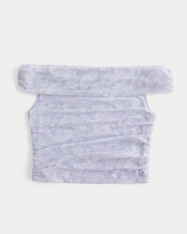 Women's Mesh Foldover Off-the-Shoulder Top | Women's Tops | HollisterCo.com | Hollister (US)